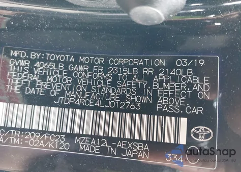 2020 Toyota Corolla Se z USA, uszkodzony, nr VIN JTDP4RCE4LJ012763